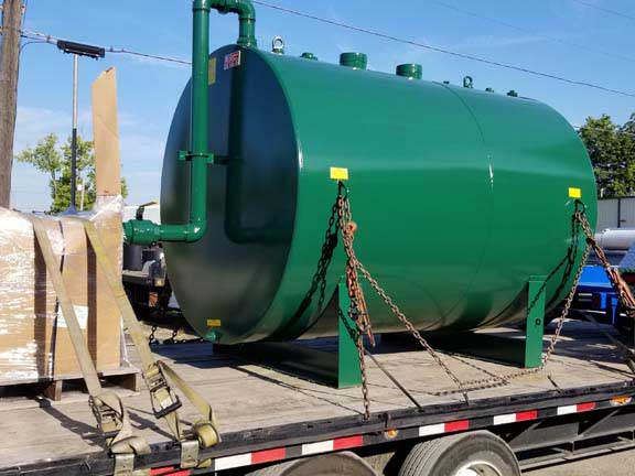 DOUBLE WALL TANK ON SADDLES WITH 3 INCH REMOTE FILL INSTALLED