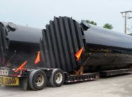 Pair of 30,000 gallon single wall vertical tanks with I-beams on bottom to allow integrity testing to be less invasive - means less down time! 30,000 gallon single wall vertical tanks